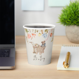 Boho Kinderzimmer Teddy Bear Wild Blume Paper Cups Pappbecher