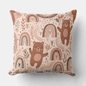 Boho-Kinderzimmer-Teddybären mit Regenbögen - Erdi Kissen (Vorderseite)