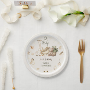 Boho-Kinderzimmer-Tiere-Baby-Party Pappteller