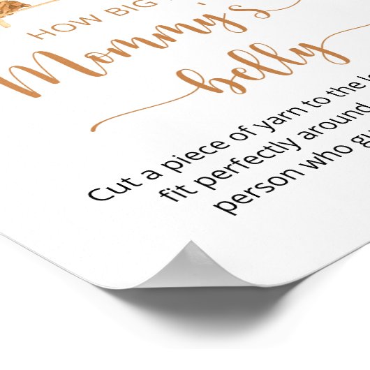 Boho Kinderzimmer Wie groß ist der Bauch der Mama Poster (Ecke)