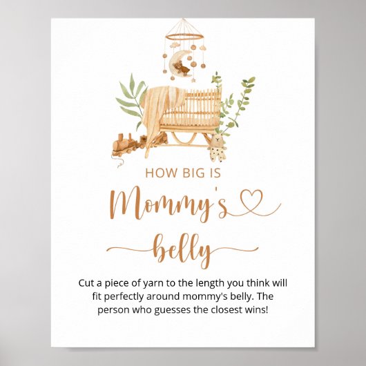 Boho Kinderzimmer Wie groß ist der Bauch der Mama Poster (Vorne)