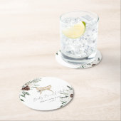 Boho Kinderzimmer winter immergrüne Babydusche Runder Pappuntersetzer (Vor Ort)