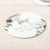 Boho Kinderzimmer winter immergrüne Babydusche Runder Pappuntersetzer (Angewinkelt)