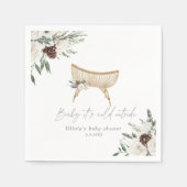 Boho Kinderzimmer winter immergrüne Babydusche Serviette (Vorderseite)