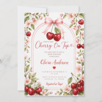 Boho Kirsche oben Baby Shower Pink Schleife Gingha