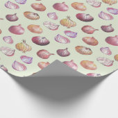 Boho Kitchen Onions Hand-Illustriert Sage Veggie Geschenkpapier (Ecke)