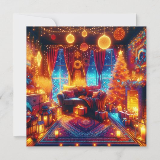 Boho Kitsch Wohnzimmer Weihnachten (Vorderseite)