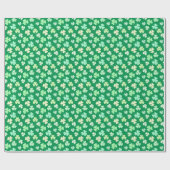 Boho Kleeblatt Clover Pastel Grünes Leaf Cool Geschenkpapier (Flach)