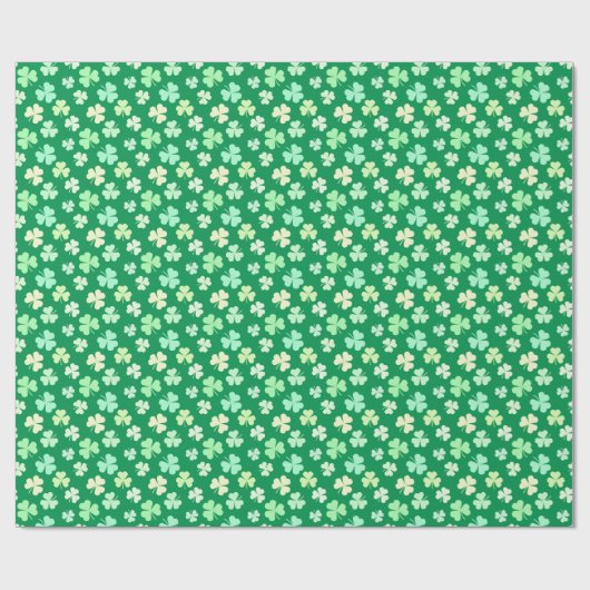 Boho Kleeblatt Clover Pastel Grünes Leaf Cool Geschenkpapier (Flach)