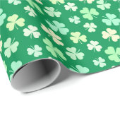Boho Kleeblatt Clover Pastel Grünes Leaf Cool Geschenkpapier (Rolleneckpunkt)
