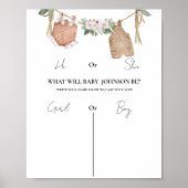 Boho kleidet sich, was Baby unterschreiben wird. Poster (Vorne)