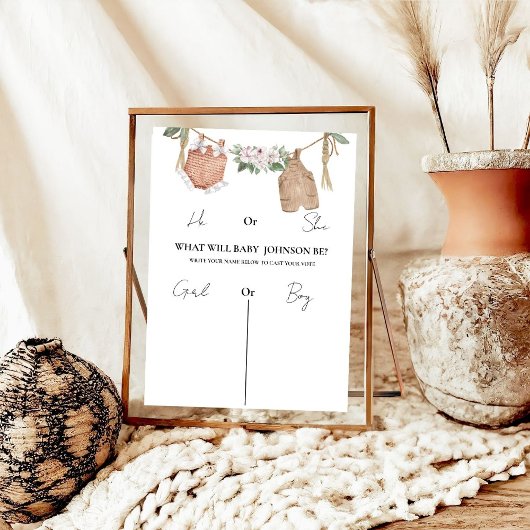 Boho kleidet sich, was Baby unterschreiben wird. Poster