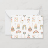 Boho Kleidung Diaper Raffekarte Mitteilungskarte (Rückseite)