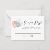 Boho Kleidung Diaper Raffekarte Mitteilungskarte (Vorderseite)