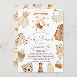 Boho Kleidung Kinderzimmer Drive-by Baby Shower In Einladung
