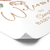 Boho Kleidung Minimalistisch Babydusche Willkommen Poster (Ecke)