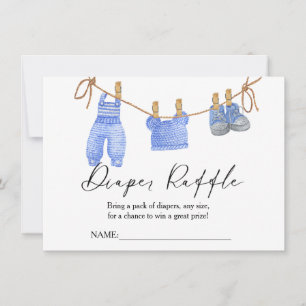 Boho-Kleidung Windel-Raffle für Baby-Shower-Karte Einladung