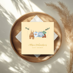 Boho-Kleidungslinie Junge Pastell-Watercolor-Baby- Serviette