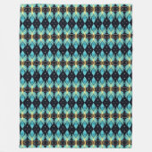 Boho kleine blaue Federn Fleecedecke (Vorderseite)