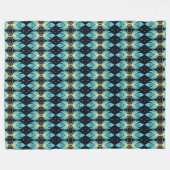 Boho kleine blaue Federn Fleecedecke (Vorderseite (Horizontal))