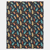 Boho kleine Federn Fleecedecke (Vorderseite)