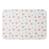Boho kleine pastellfarbene Liebe Herz Badematte (Vorderseite)