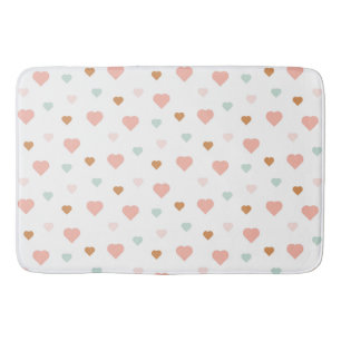 Boho kleine pastellfarbene Liebe Herz Badematte