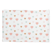 Boho kleine pastellfarbene Liebe Herz Kissenbezug (Rückseite)