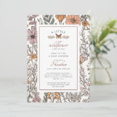 Boho kleine Wildblume auf dem Weg Girl Baby Dusche Einladung (Stehend Vorderseite)