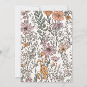 Boho kleine Wildblume auf dem Weg Girl Baby Dusche Einladung (Rückseite)