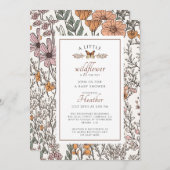 Boho kleine Wildblume auf dem Weg Girl Baby Dusche Einladung (Vorne/Hinten)