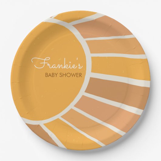 Boho Kleiner Sonnenschein Baby Shower Pappteller (Vorderseite)
