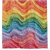 Boho Knit Striped Colorful, Cozy & Artisanal Vibes Duschvorhang (Vorderseite)