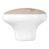Boho knob flat ceramic knob with wildflower keramikknauf (Seitenansicht)