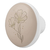 Boho knob flat ceramic knob with wildflower keramikknauf (Rechts)