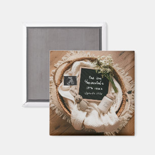 Boho-Korb Schwangerschaftsankündigung Andenken  Magnet