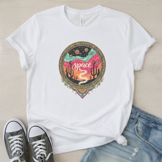 Boho Kosmische Wüsten-Retro Tri-Blend Shirt