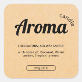 Boho Kraft Beige Papier Candle Labels Aufkleber (Vorderseite)