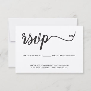 Boho Kraft UAWG ohne Mailing Reservierungsort RSVP Karte