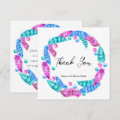 Boho Kranz, Eleganz lebhafter Farben Dankeskarte (Vorne/Hinten)