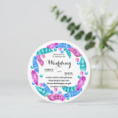 Boho Kranz, Eleganz lebhafter Farben Einladung (Stehend Vorderseite)