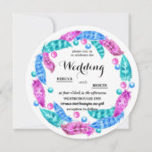 Boho Kranz, Eleganz lebhafter Farben Einladung (Vorderseite)