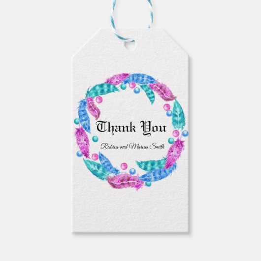 Boho Kranz, Eleganz lebhafter Farben Geschenkanhänger (Vorderseite)