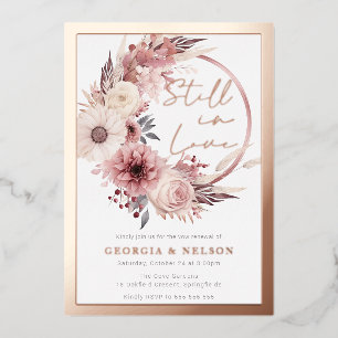 Boho-Kranz Still In Love Gelübdeerneuerung Roségol Folieneinladung
