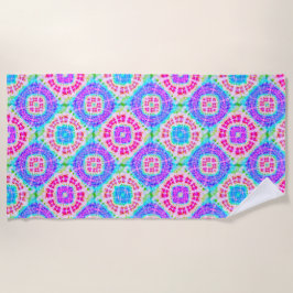 Boho Krawatte-Dye Lila rosa blaues Muster Strandtuch