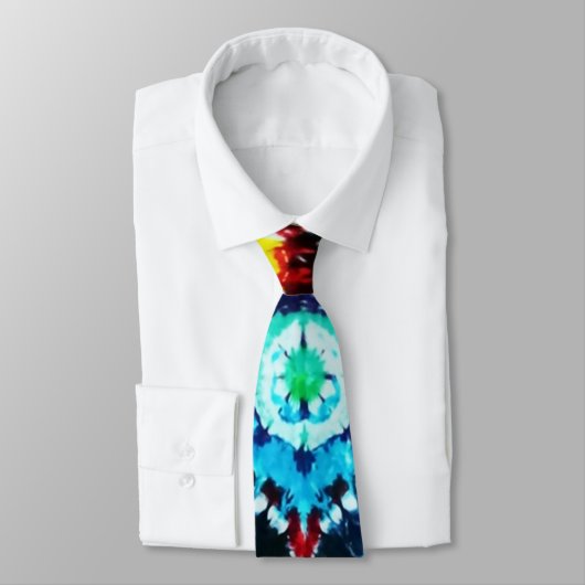 Boho Krawatte gefärbt Navy Blue Aqua Gelb Türkis (Gebunden)