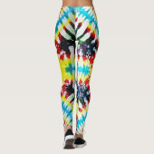 Boho Krawatte gefärbte Muster Vibrant Rainbow Colo Leggings (Rückseite)