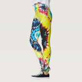 Boho Krawatte gefärbte Muster Vibrant Rainbow Colo Leggings (Links)