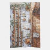 Boho-Kücheninterieur-Wasserfarbe mit offenen Regal Geschirrtuch (Vertikal)