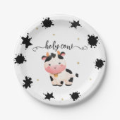 Boho Kuh Gender Neutral Baby Dusche Pappteller (Vorderseite)